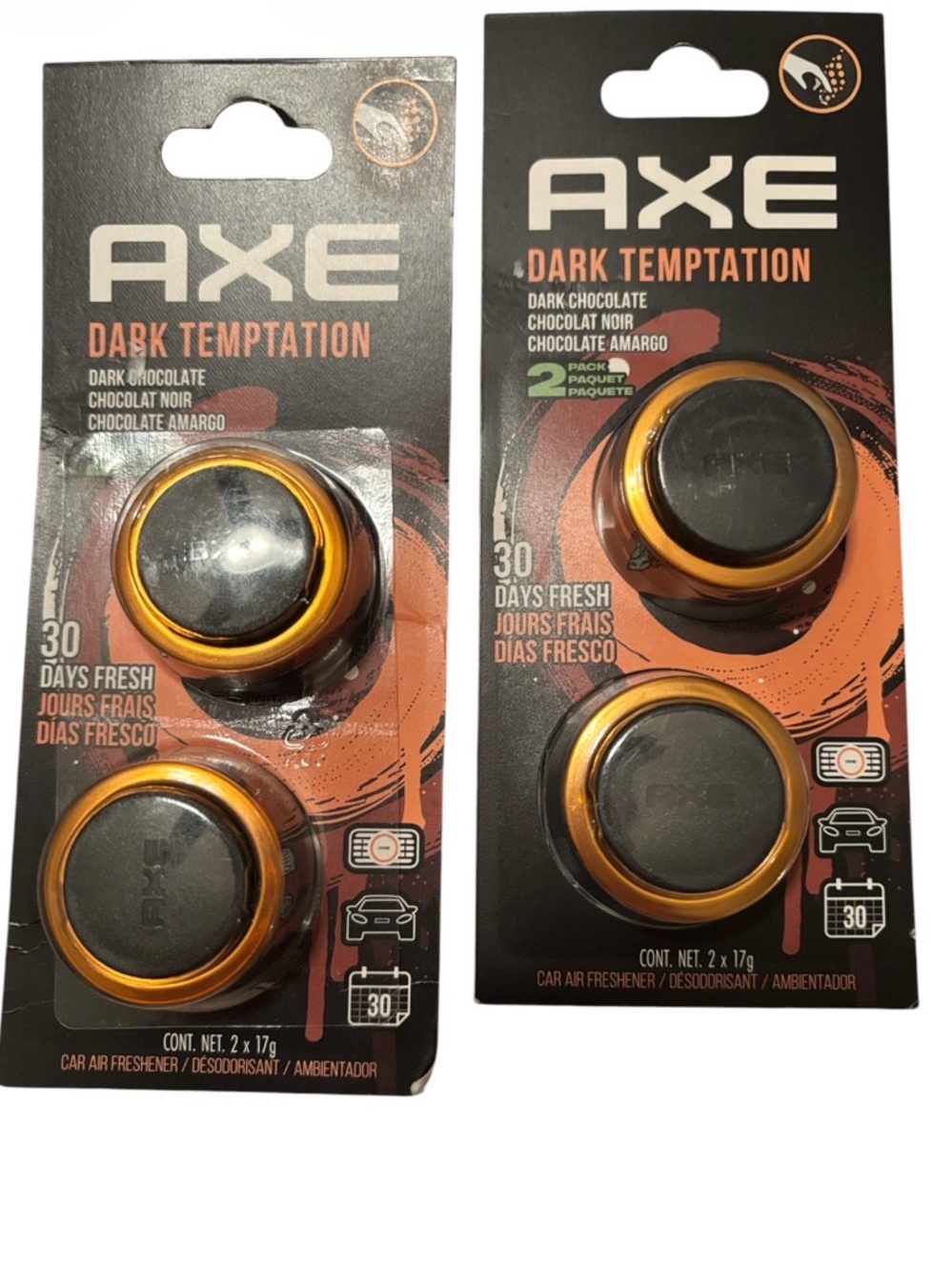 Axe | Bundle Dark Temptation Dark Chocolate 2 Pack 30 Day Fresh Vehicle Smell 2 - Picture 7 of 15